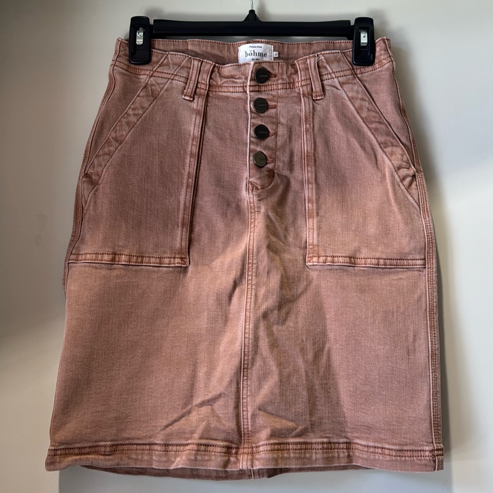 Böhme Stretch Denim Knee Length Skirt Size 27 - New without tags